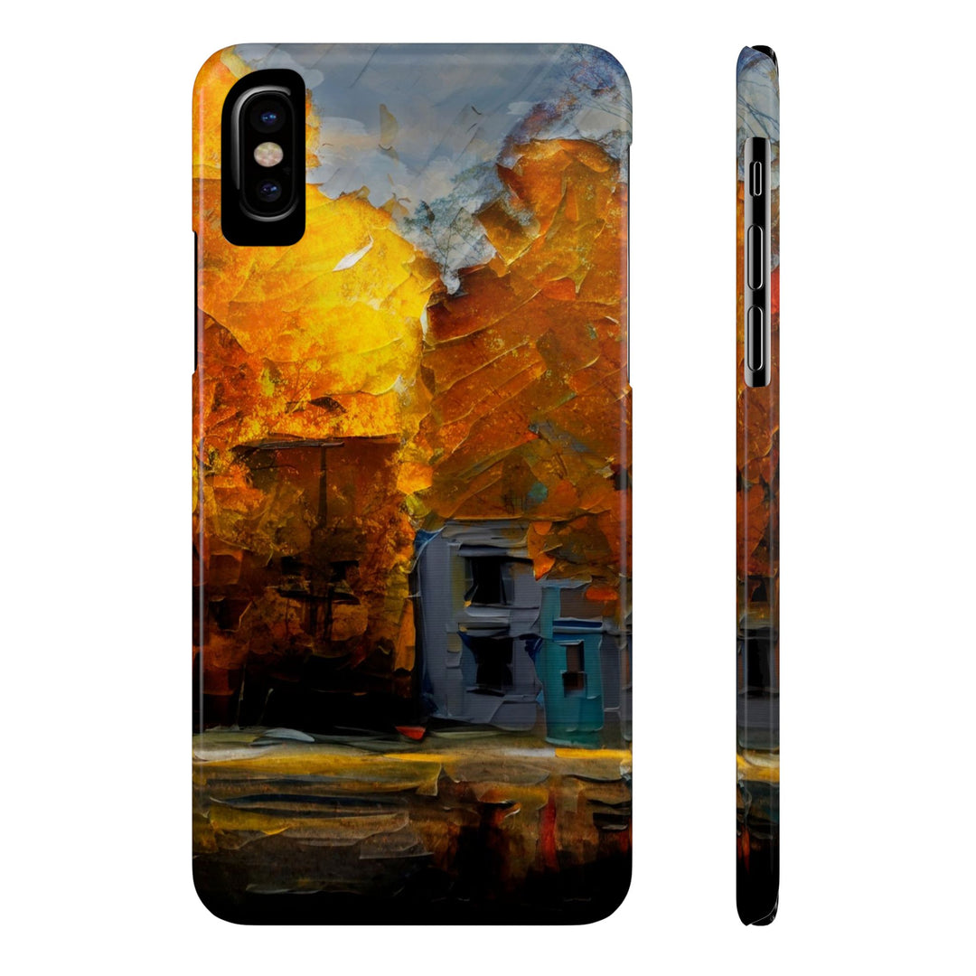 Slim Cute Phone Cases for Iphone - | iPhone 15 Case | iPhone 15 Pro Max Case, Iphone 14 Case, Iphone 14 Pro Max, Iphone 13, Fall Leaves Oil Paint Effect - Studio40ParkLane