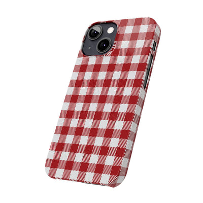 Slim Red Gingham Gift for Her Cute Phone Cases for Iphone 16 Pro Max | iPhone 15 Case | iPhone 15 Pro Max Case, Iphone 14, 13, 12, 11, 10, 8, 7