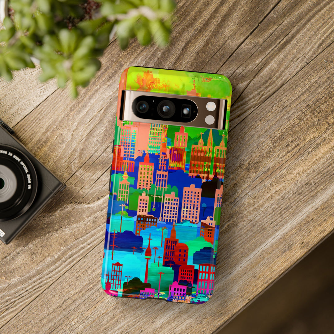 Cute Samsung Case | Cool Iphone Case | Summer City Skyline, Samsung S24, S23, S22, S21, IPhone 15 Case | Iphone 14 Case, Iphone 13 Case - Studio40ParkLane