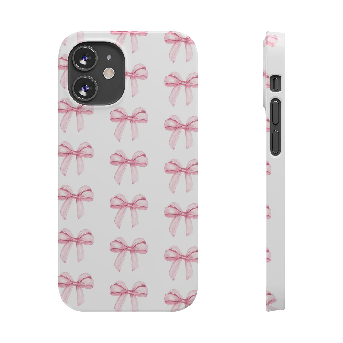 Slim Pink Bows Cute Phone Cases for Iphone 16 Pro Max | iPhone 15 Case | iPhone 15 Pro Max Case, Iphone 14, Iphone 14 Pro Max, Iphone 13 12 11 8 7