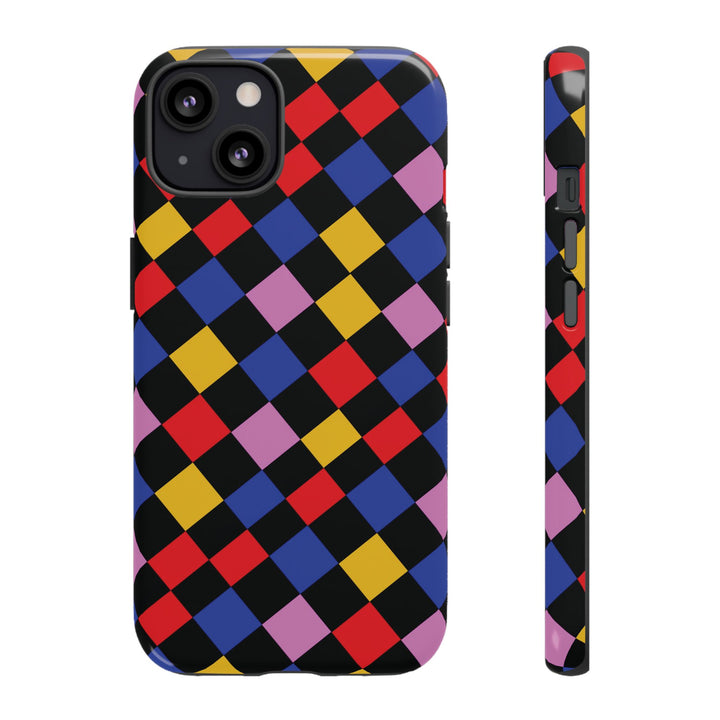 Aesthetic Tough Colorful Checkerboard Phone Case Premium - For iPhone 17 Pro Max iPhone 16 Pro iPhone 15 Iphone 14 Plus 13 Pro 12 11 10 XR - Studio40ParkLane