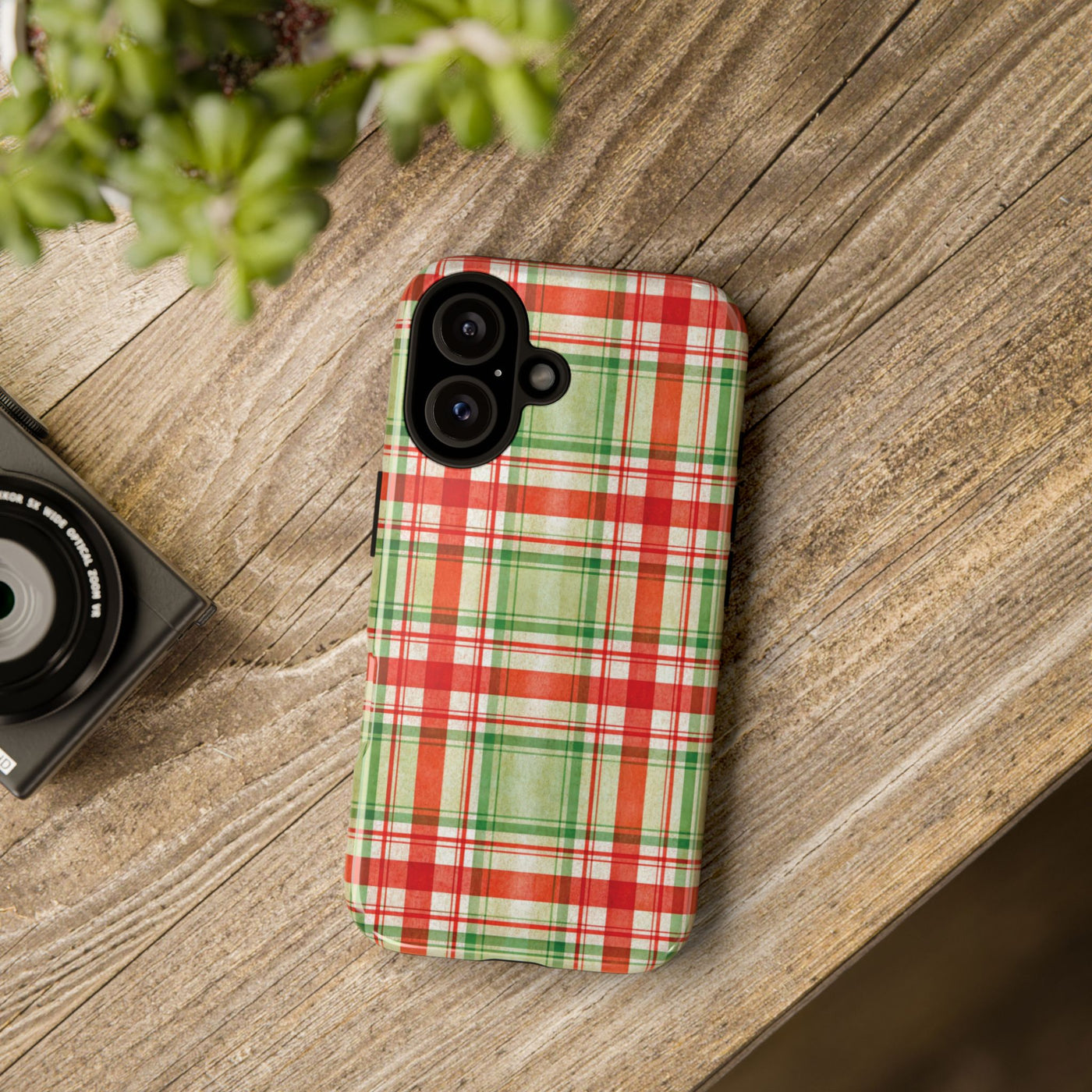 Aesthetic Tough Red Green Checkered Premium Phone Case - For iPhone 17 Pro Max iPhone 16 Pro iPhone 15 Iphone 14 Plus 13 Pro 12 11 10 XR XS - Studio40ParkLane