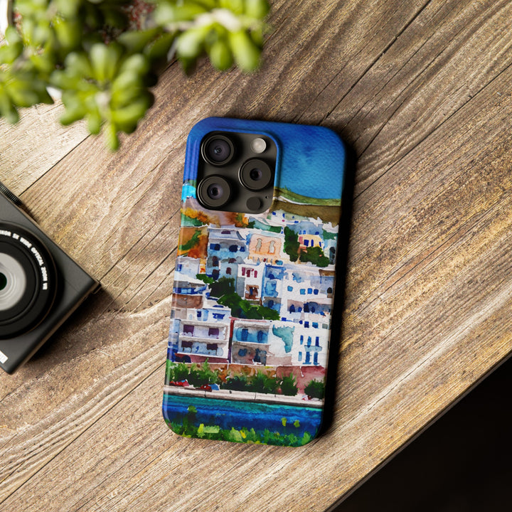 Slim Cute Phone Cases for Iphone | iPhone 15 Case | iPhone 15 Pro Max Case, Iphone 14, Iphone 14 Pro Max, Iphone 13, Colorful Greek House Watercolor - Studio40ParkLane