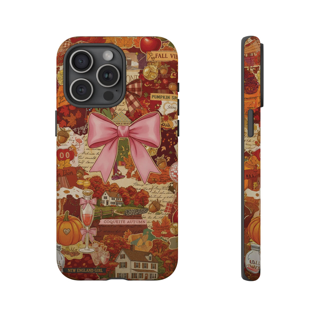 New England Fall Coquette Collage Tough Premium Phone Case - For iPhone 16 Pro Max iPhone 15 Pro iPhone Iphone 14 Plus 13 Pro 12 11 10 XR XS