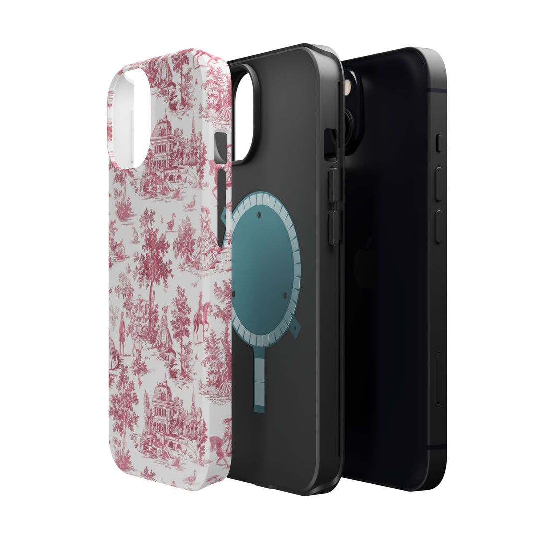French Pink Toile Magsafe Cute Phone Case for Iphone Gift for Her, iPhone 16 Case | iPhone 15 Pro Max Case, Iphone 14, Iphone 14 Pro Max, Iphone 13, Iphone 12 - Studio40ParkLane