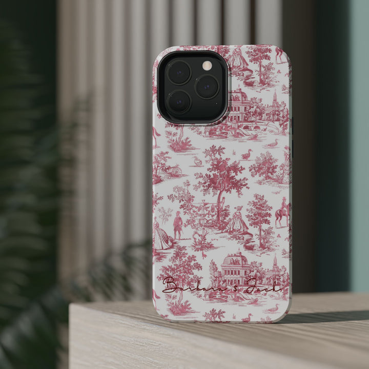 Magsafe French Toile Personalized Initial Custom Gift Cute Phone Cases for Iphone 16 Pro Max | iPhone 15, Pro Max Case, Iphone 14, 13, 12, 11, 10 - Studio40ParkLane