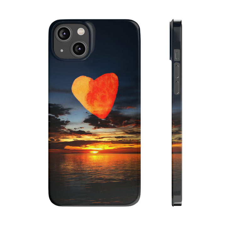 Slim Cute Phone Cases for Iphone - | iPhone 15 Case | iPhone 15 Pro Max Case, Iphone 14 Case, Iphone 14 Pro Max, Iphone 13, Rising Heart Sunset - Studio40ParkLane