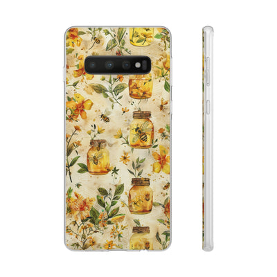 Cute Flexi Phone Cases, Honey Bees Yellow, Compatible with Samsung Galaxy S23, Samsung S22, Samsung S21, Samsung S20, Galaxy S20 Ultra