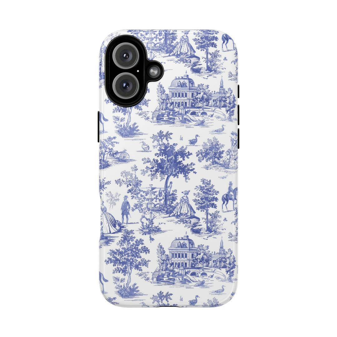 French Toile Premium Tough Phone Case, Timeless Cute Phone Case for Samsung Galaxy S25 S24 S23 Ultra &amp; iPhone 16 15 Pro Max - Studio40ParkLane