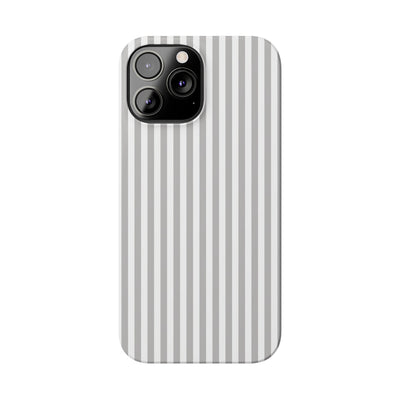 Slim Light Grey Striped Cute Phone Case for Iphone 16 - | iPhone 15 Pro Max Case | iPhone 14 Case Iphone 13 12 11 10 9 8 7 Gift for Her - Studio40ParkLane