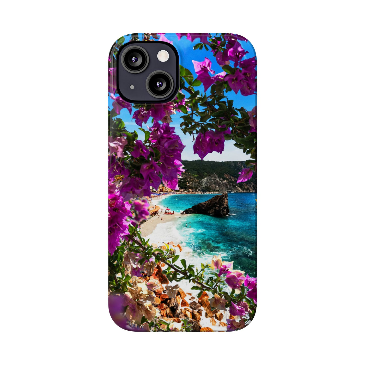 Bougainvillea Sea View Slim Cute Phone Cases for Iphone  | iPhone 15 Case | iPhone 15 Pro Max Case, Iphone 14, Iphone 14 Pro Max, Iphone 13