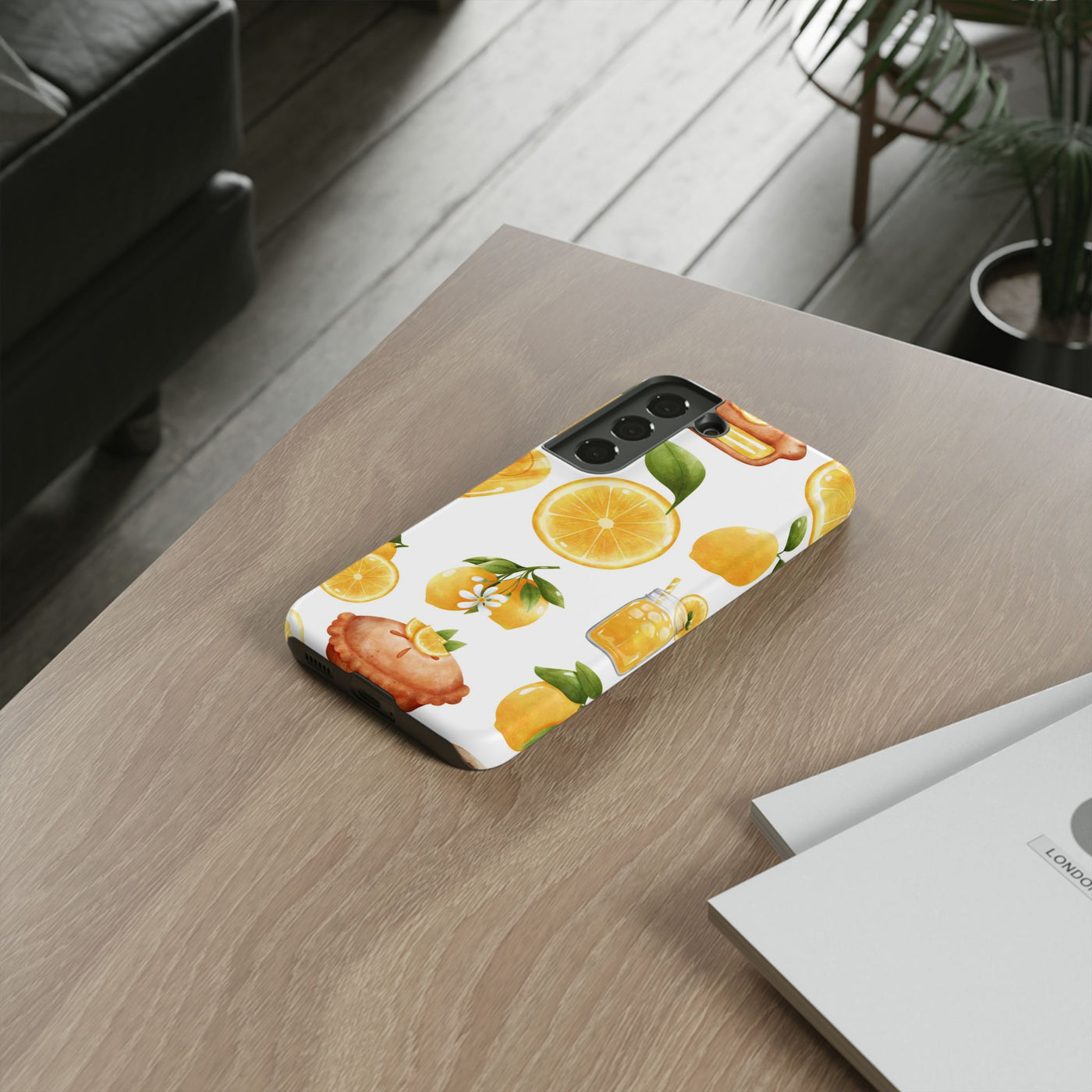 Impact Resistant, Lemon Fruit Pie, Cute Phone Cases for Samsung S24, S23, S22, S21, IPhone 15 pro Iphone 14 pro Iphone 13 IPhone 12 Iphone 11