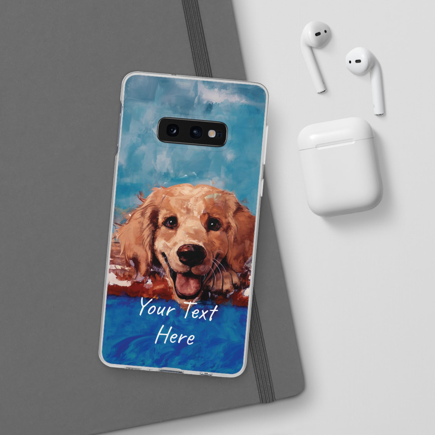 Personalized Cute Flexi Samsung Phone Cases, Golden Retriever Dog Galaxy S23 Phone Case, Samsung S22 Case, Samsung S21 Case, S20 Plus