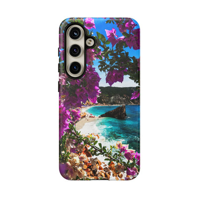 Impact Resistant, Bougainvillea Seaview, Cute Phone Cases for Samsung S24, S23, S22, S21, IPhone 15 pro Iphone 14 pro Iphone 13 IPhone 12 Iphone 11