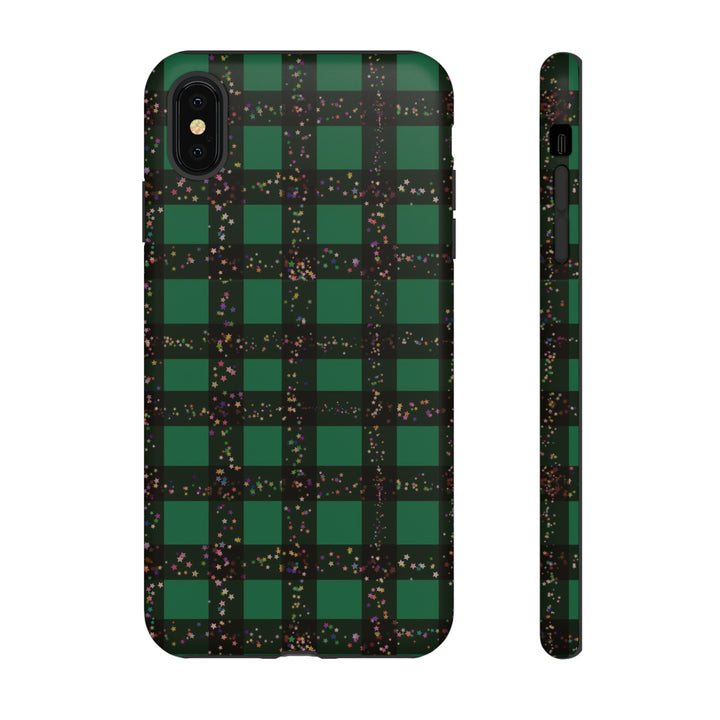 Cute IPhone Case | iPhone 15 Case | iPhone 15 Pro Max Case, Iphone 14 Case, Iphone 14 Pro Max Case IPhone Case for Art Lovers, Green Festive Plaid - Studio40ParkLane