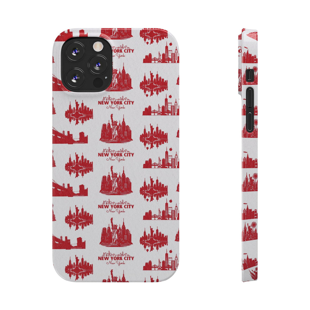 Slim New York Skyline Red Collage Coquette Gift for Her Cute Phone Cases for Iphone 16 Pro Max | iPhone 15 Case | iPhone 15 Pro Max Case, Iphone 14, Iphone 14 Pro Max, Iphone 13 12 11 8 7 - Studio40ParkLane