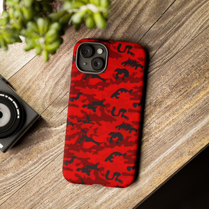 Impact Resistant, Red Camo Camouflage, Cute Phone Cases for Samsung S24, S23, S22, S21, IPhone 15 pro Iphone 14 pro Iphone 13 IPhone 12 Iphone 11 - Studio40ParkLane