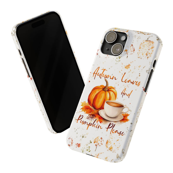 Slim Fall Leaves and Pumpkins Slim Cute Phone Cases for Iphone | iPhone 15 Case | iPhone 15 Pro Max Case, Iphone 14, Iphone 14 Pro Max, Iphone 13 - Studio40ParkLane