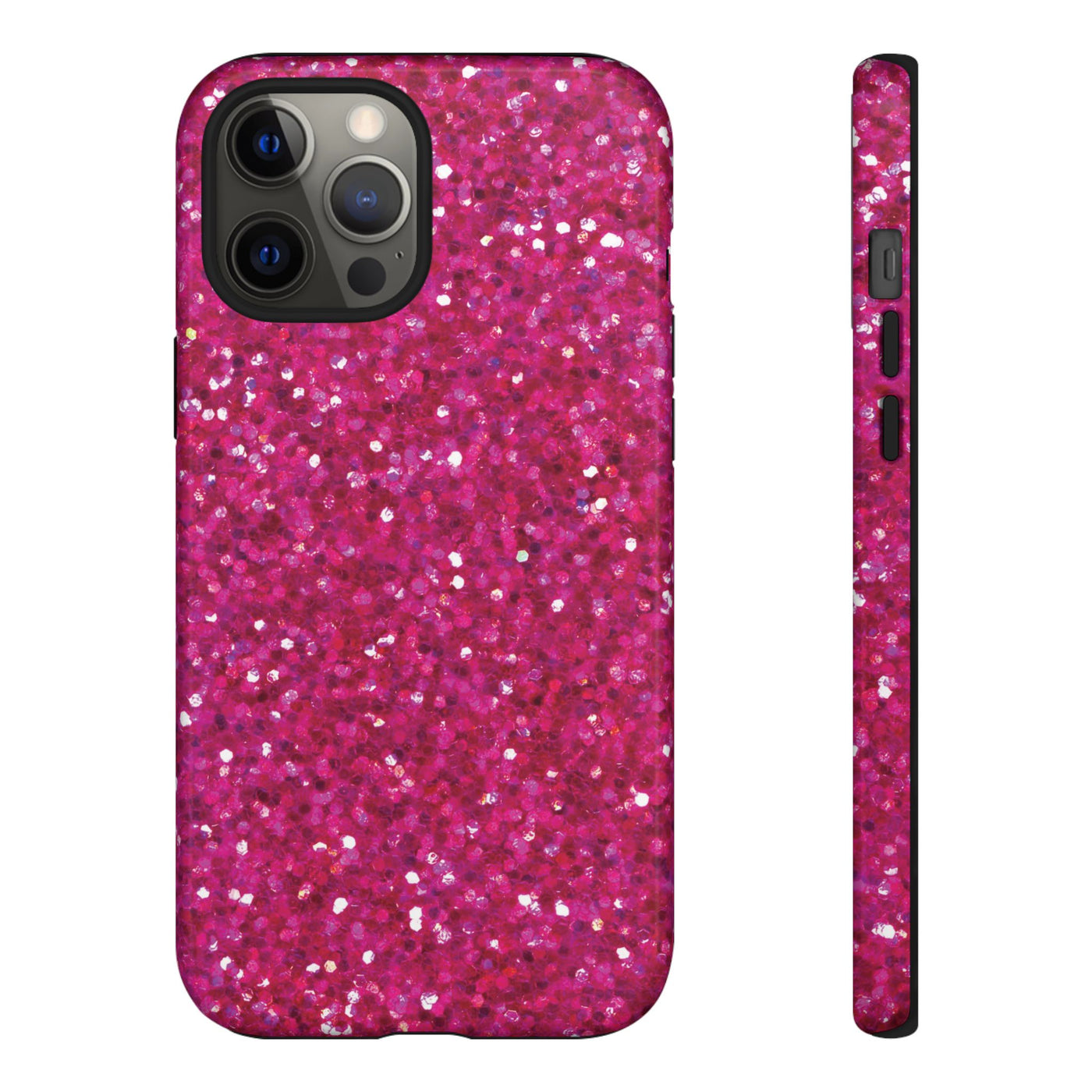 Faux Muted Pink Play on Glitter Effect Cute Phone Case, for IPhone 16 pro Max | Iphone 15, Iphone 14, IPhone 13 Case, 11 8 7, Samsung Galaxy S24, S23, S22, S21, 2 Layer Protection