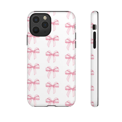 Pink Bows Cute Phone Case, for IPhone 16 Pro Max | Iphone 15, Iphone 14, IPhone 13 Case, 11 8 7, Samsung Galaxy S24, S23, S22, S21, 2 Layer Protection