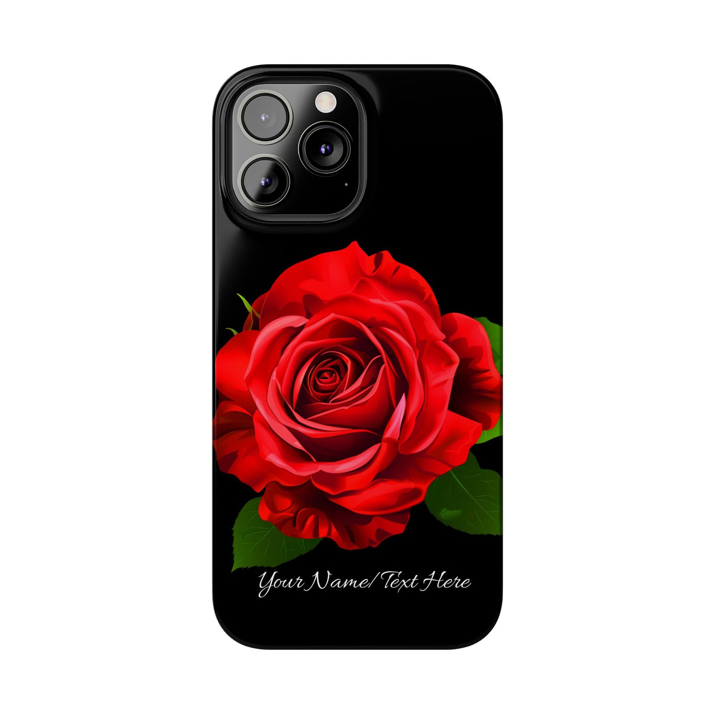 Slim Custom Personalized Red Rose Flowers Gift for Her Cute Phone Cases for Iphone 16 Pro Max | iPhone 15 Case | iPhone 15 Pro Max Case, Iphone 14, Iphone 14 Pro Max, Iphone 13 12 11 8 7