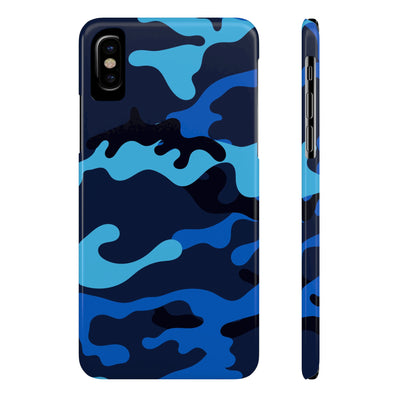Slim Cute iPhone Cases - | iPhone 15 Case | iPhone 15 Pro Max Case, Iphone 14 Case, Iphone 14 Pro Max, Iphone 13, Blue Camouflage