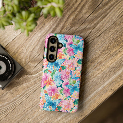 Premium Tough Butterflies Flowers Cute Phone Cases for Samsung S24, S23, S22, S21, S20, Plus and Ultra, Iphone 16 Pro Max,15, 14, 13, 12, 11, 10