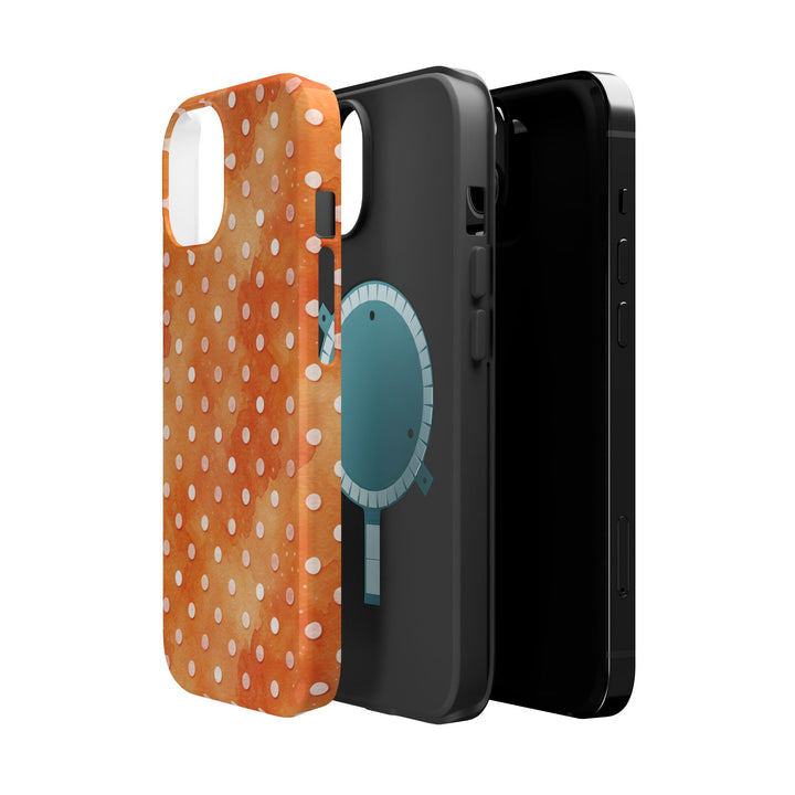 Aesthetic Tough Magsafe Orange Polka Dots Phone Case - For iPhone 17 Pro Max iPhone 16 Pro iPhone 15 Iphone 14 Plus 13 Pro 12 11 10 XR - Studio40ParkLane