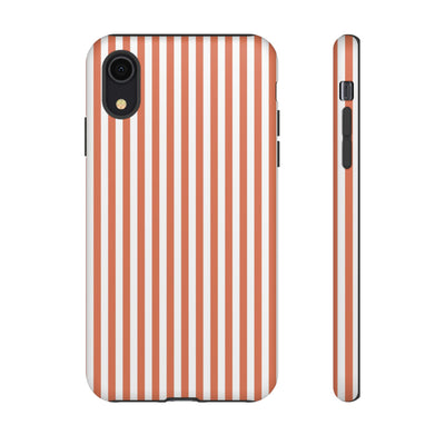 Tough Premium Peach Stripes Phone Case Gift for Her - For Apple iPhone 16 Pro Max 16e iPhone 15 Pro iPhone Iphone 14 Plus 13 Pro 12 SE XR - Studio40ParkLane