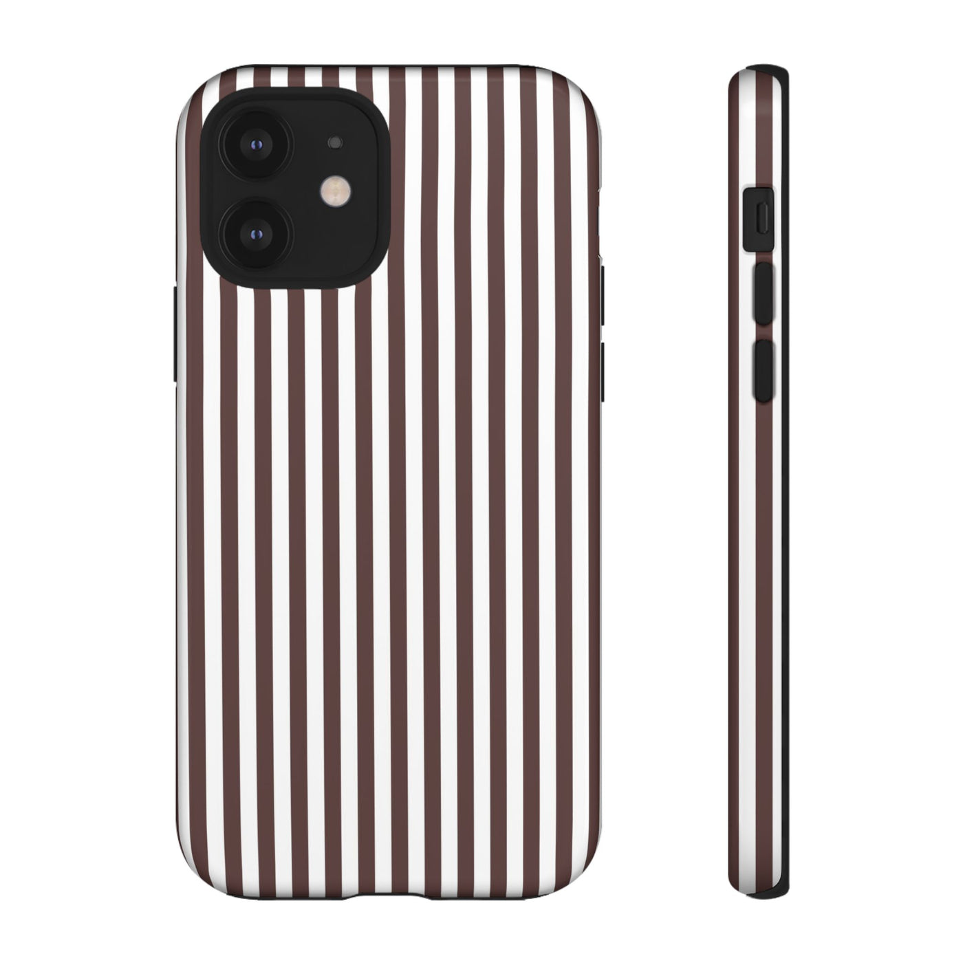 Tough Premium Brown Stripes Phone Case Gift for Her - For Apple iPhone 16 Pro Max 16e iPhone 15 Pro iPhone Iphone 14 Plus 13 Pro 12 SE XR - Studio40ParkLane