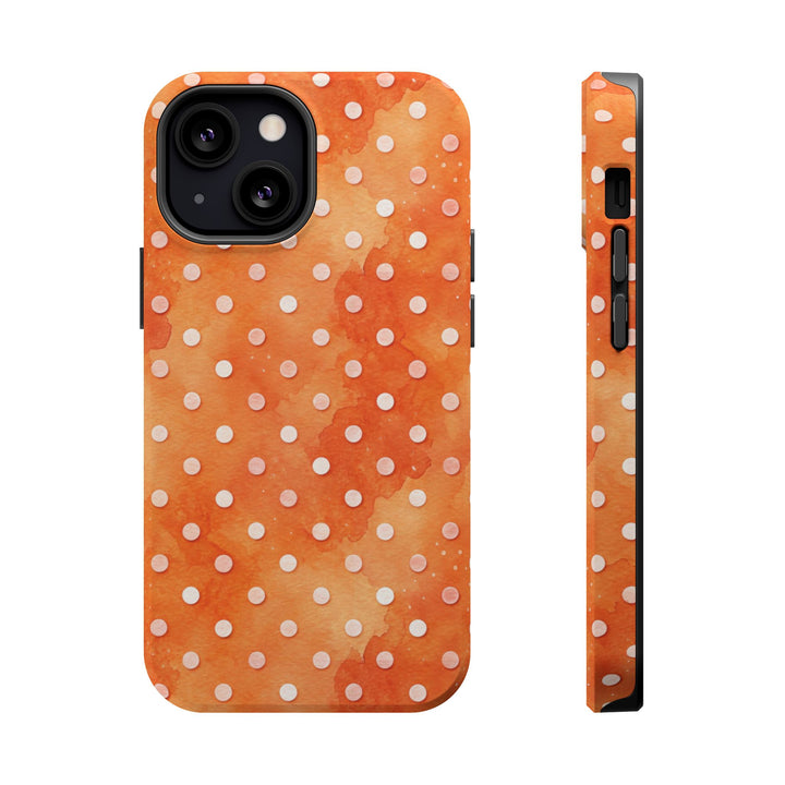 Aesthetic Tough Magsafe Orange Polka Dots Phone Case - For iPhone 17 Pro Max iPhone 16 Pro iPhone 15 Iphone 14 Plus 13 Pro 12 11 10 XR - Studio40ParkLane