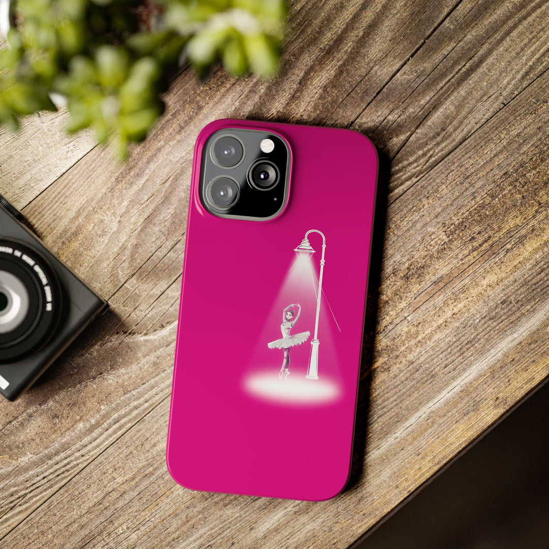 Slim Pink Ballet Dancer Spotlight Gift for Her Cute Phone Cases for Iphone 16 Pro Max | iPhone 15 Case | iPhone 15 Pro Max Case, Iphone 14, 13, 12, 11, 10, 8, 7 - Studio40ParkLane