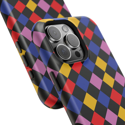 Aesthetic Colorful Checkerboard Tough Magsafe Phone Case - For iPhone 17 Pro Max iPhone 16 Pro iPhone 15 Iphone 14 Plus 13 Pro 12 11 Gift - Studio40ParkLane