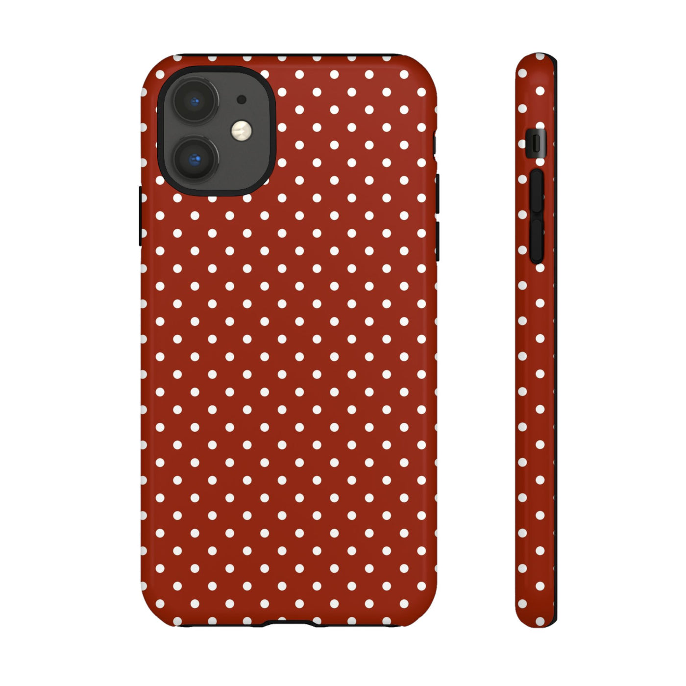 Aesthetic Tough Clay Red Polka Dots Premium Phone Case - For iPhone 17 Pro Max iPhone 16 Pro iPhone 15 Iphone 14 Plus 13 Pro 12 11 10 XR XS - Studio40ParkLane