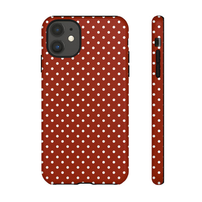 Aesthetic Tough Clay Red Polka Dots Premium Phone Case - For iPhone 17 Pro Max iPhone 16 Pro iPhone 15 Iphone 14 Plus 13 Pro 12 11 10 XR XS - Studio40ParkLane