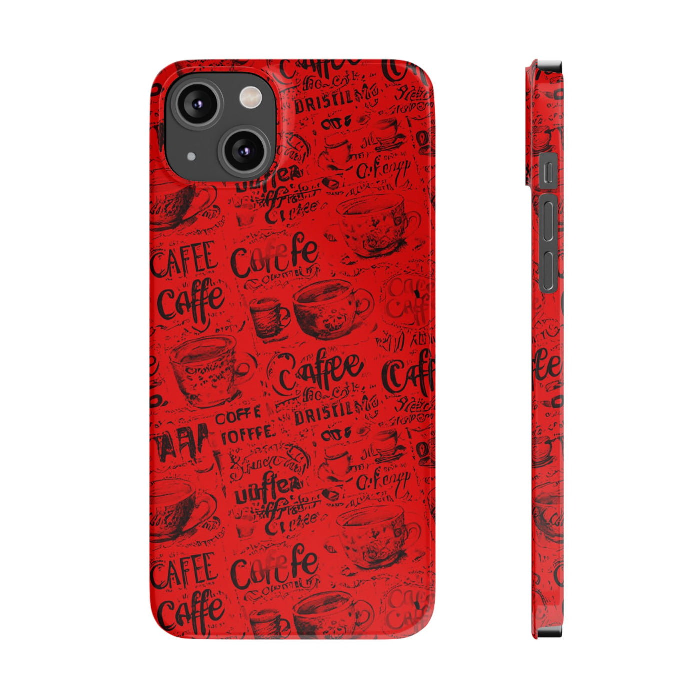 Slim Cute iPhone Cases - | iPhone 15 Case | iPhone 15 Pro Max Case, Iphone 14 Case, Iphone 14 Pro Max, Iphone 13, Red Black Coffee