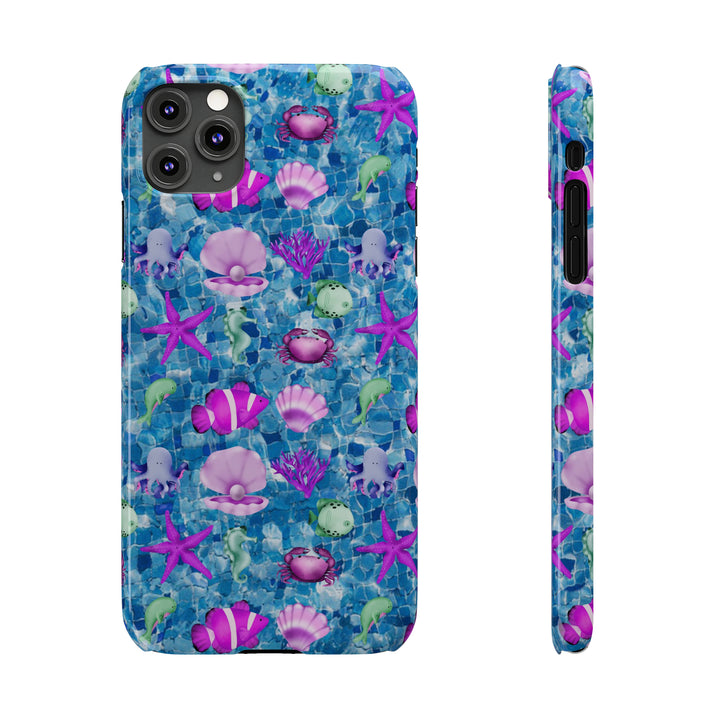 Slim Cute Phone Cases for Iphone - | iPhone 15 Case | iPhone 15 Pro Max Case, Iphone 14 Case, Iphone 14 Pro Max, Iphone 13, Blue Pink Under Sea - Studio40ParkLane