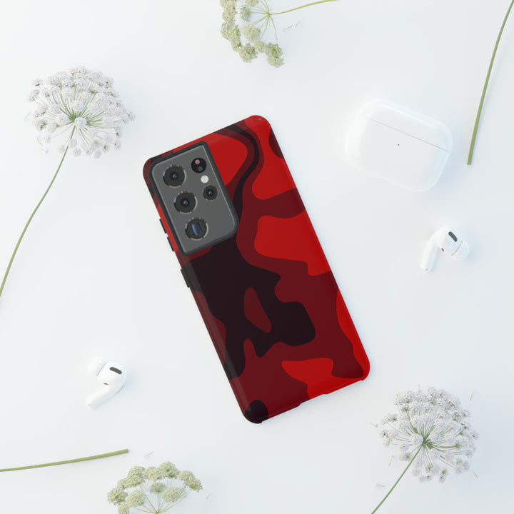 Cute Phone Case | Cool Camouflage Red Black Samsung Phone Case | Galaxy S23 Case, S22 Case, S21, S20 | 2 Layered Case - Studio40ParkLane