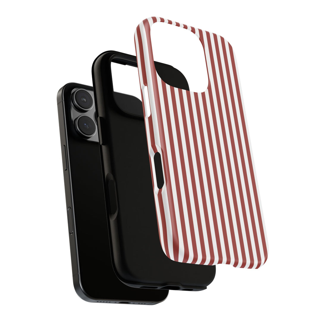 Tough Premium Red Stripes Phone Case Gift for Her - For Apple iPhone 16 Pro Max 16e iPhone 15 Pro iPhone Iphone 14 Plus 13 Pro 12 SE XR - Studio40ParkLane