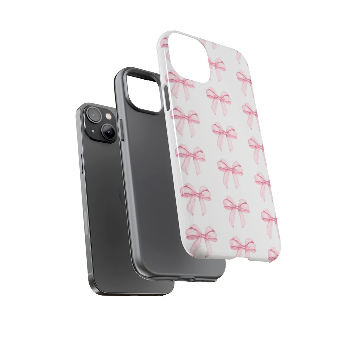 Pink Bows Cute Phone Case, for IPhone 16 Pro Max | Iphone 15, Iphone 14, IPhone 13 Case, 11 8 7, Samsung Galaxy S24, S23, S22, S21, 2 Layer Protection - Studio40ParkLane