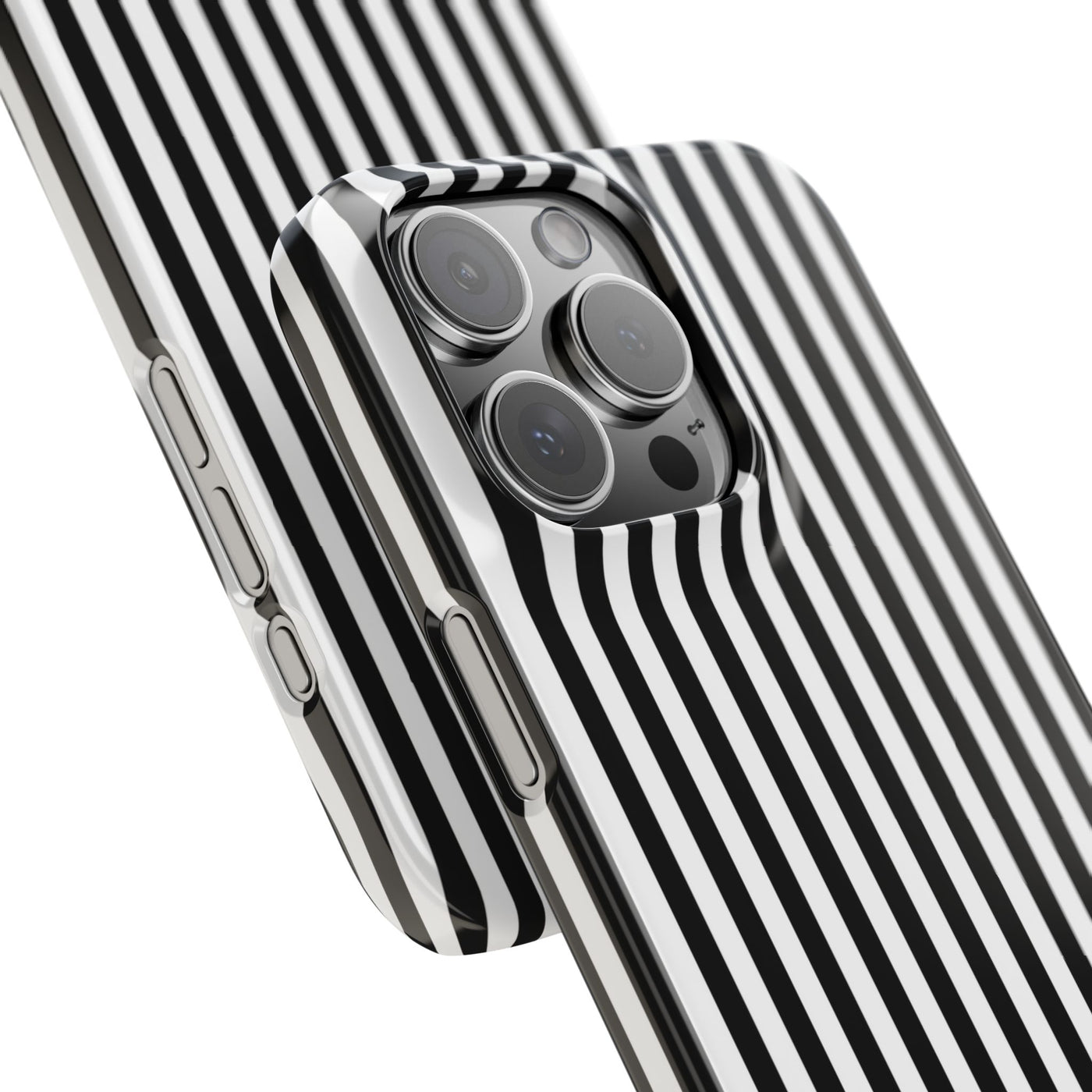 Slim Custom Personalized Black White Striped Phone Case for Iphone 16 - | iPhone 15 Pro Max Case | iPhone 14 Case Iphone 13 12 11 10 9 8 - Studio40ParkLane