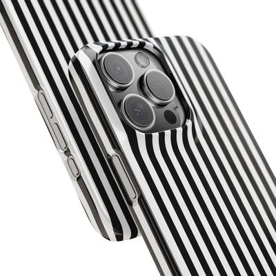 Slim Custom Personalized Black White Striped Phone Case for Iphone 16 - | iPhone 15 Pro Max Case | iPhone 14 Case Iphone 13 12 11 10 9 8 - Studio40ParkLane