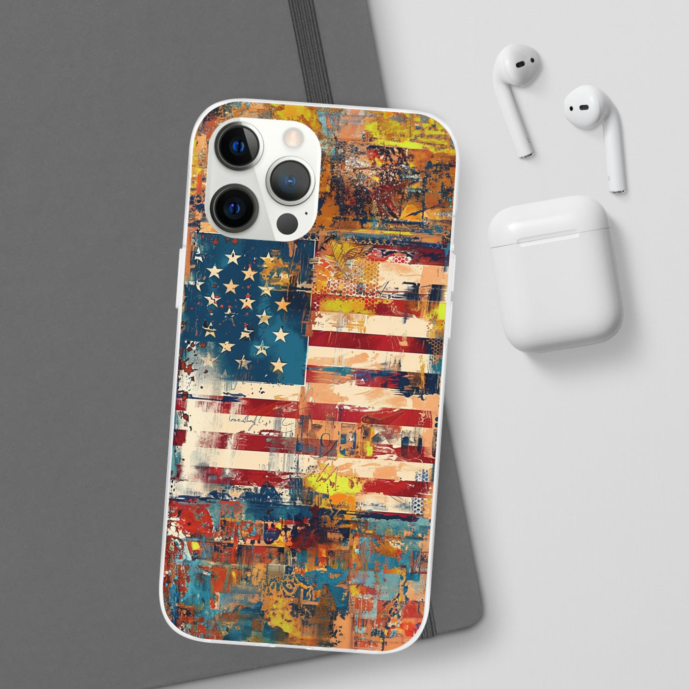 Cute Flexi Phone Cases, US Flag Abstract, Compatible with Samsung Galaxy S23, Samsung S22, Samsung S21, Samsung S20, Galaxy S20 Ultra