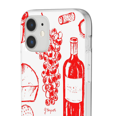 Cute Flexi Phone Cases, French Food Wine Red, Compatible with Samsung Galaxy S23, Samsung S22, Samsung S21, Samsung S20, Galaxy S20 Ultra