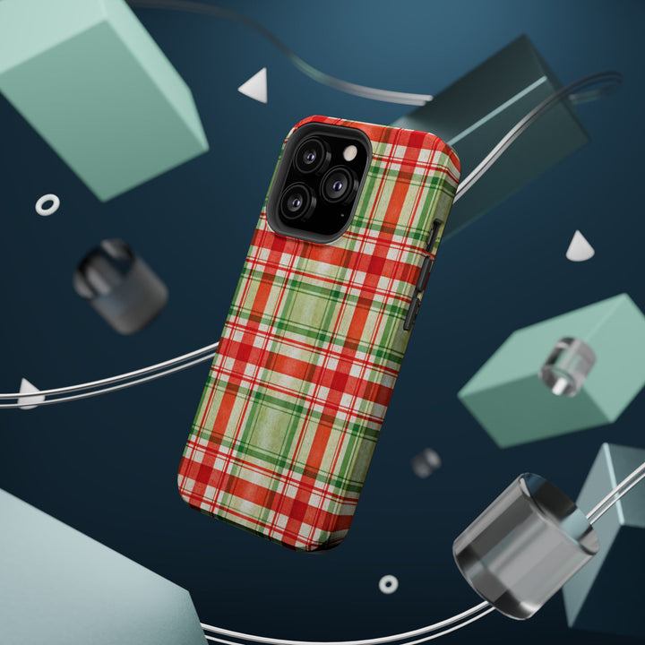 Aesthetic Tough Magsafe Red Green Checkered Phone Case - For iPhone 17 Pro Max iPhone 16 Pro iPhone 15 Iphone 14 Plus 13 Pro 12 11 10 - Studio40ParkLane