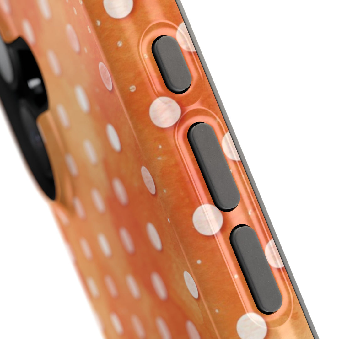 Aesthetic Tough Magsafe Orange Polka Dots Phone Case - For iPhone 17 Pro Max iPhone 16 Pro iPhone 15 Iphone 14 Plus 13 Pro 12 11 10 XR - Studio40ParkLane
