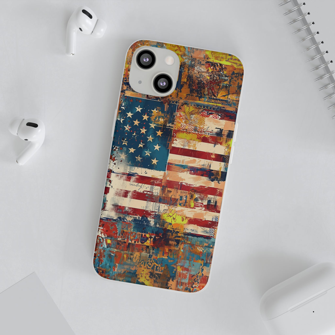 Cute Flexi Phone Cases, US Flag Abstract, Compatible with Samsung Galaxy S23, Samsung S22, Samsung S21, Samsung S20, Galaxy S20 Ultra