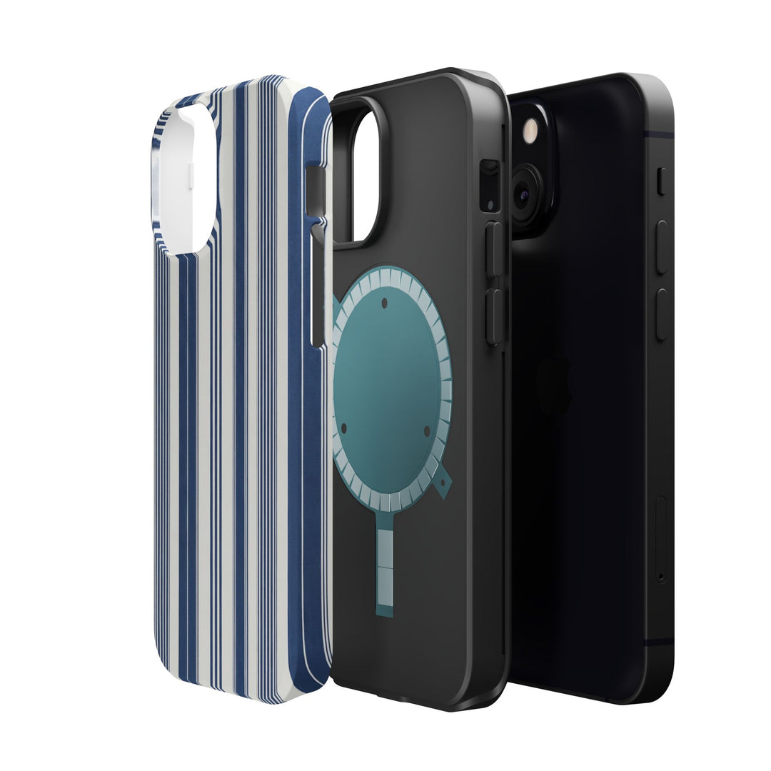 MagSafe Cute Phone Case, Coastal Striped Phone Case for iPhone 17 16 15 14 13 12 Pro Max, Samsung S26 S25 S24 Ultra case - Studio40ParkLane