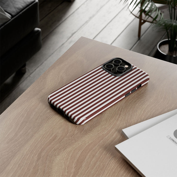 Tough Premium Chocolate Stripes Phone Case Gift for Her - For Apple iPhone 16 Pro Max 16e iPhone 15 Pro iPhone Iphone 14 Plus 13 Pro 12 SE XR - Studio40ParkLane