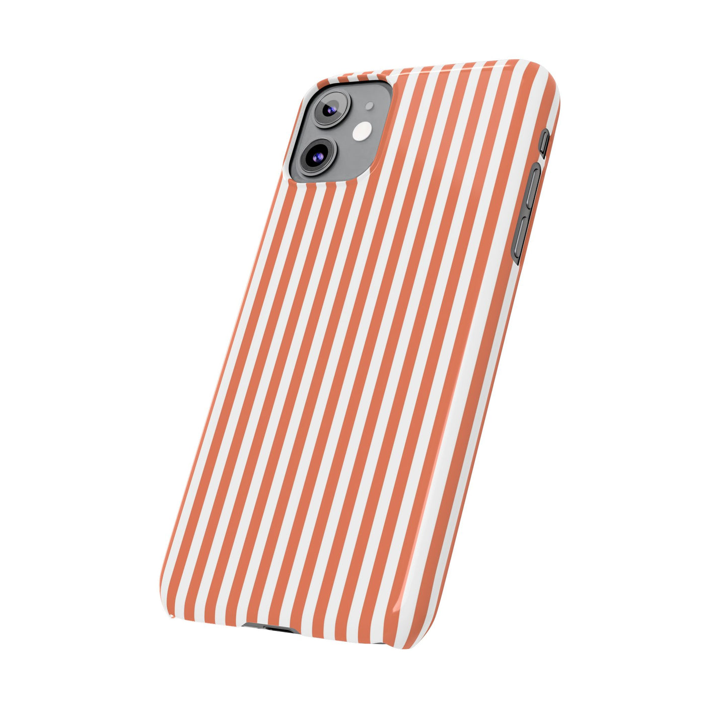 Slim Red Winter Peach Striped Cute Phone Case for Iphone 16 - | iPhone 15 Pro Max Case | iPhone 14 Case 13 12 11 10 9 8 7 X XS Gift for Her